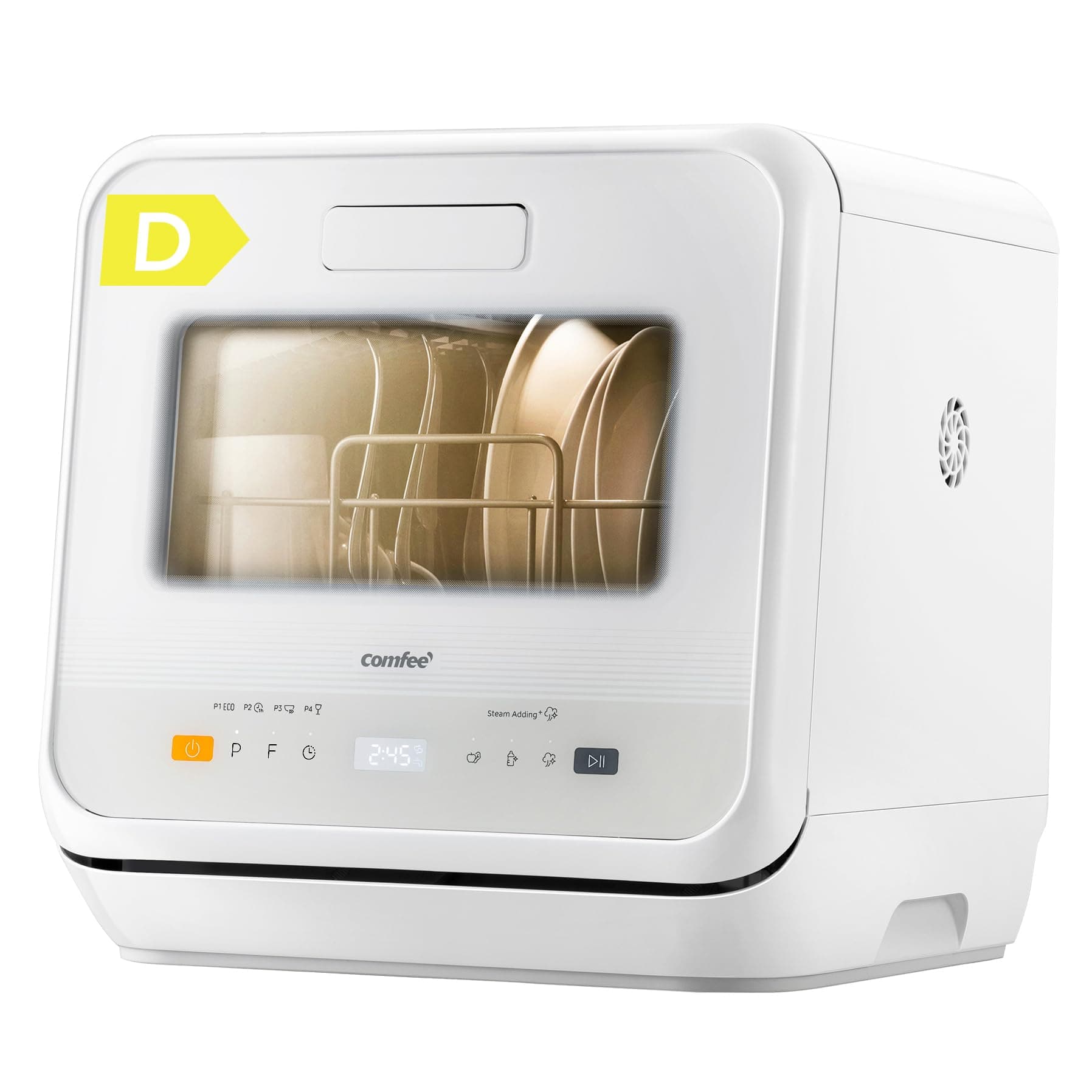 COMFEE‘ Table Top Dishwasher, Mini Countertop Dishwasher with 6+3 Programs, Steam Wash, Baby Care & Fruit Wash, No plumbing, Delay Start, 72H Storage, Perfect for Singles or Couples