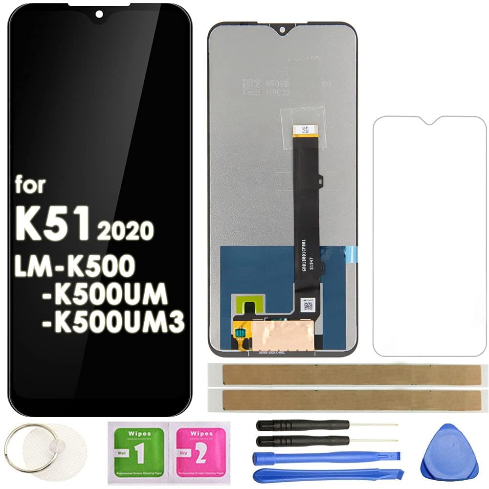 - K51 K500 LCD Screen Replacement Touch Display Digitizer Assembly (Black) for LG K51 K500 LM-K500UM LM-K500UM3 LM-K500MM LM-K500QM 6.5"