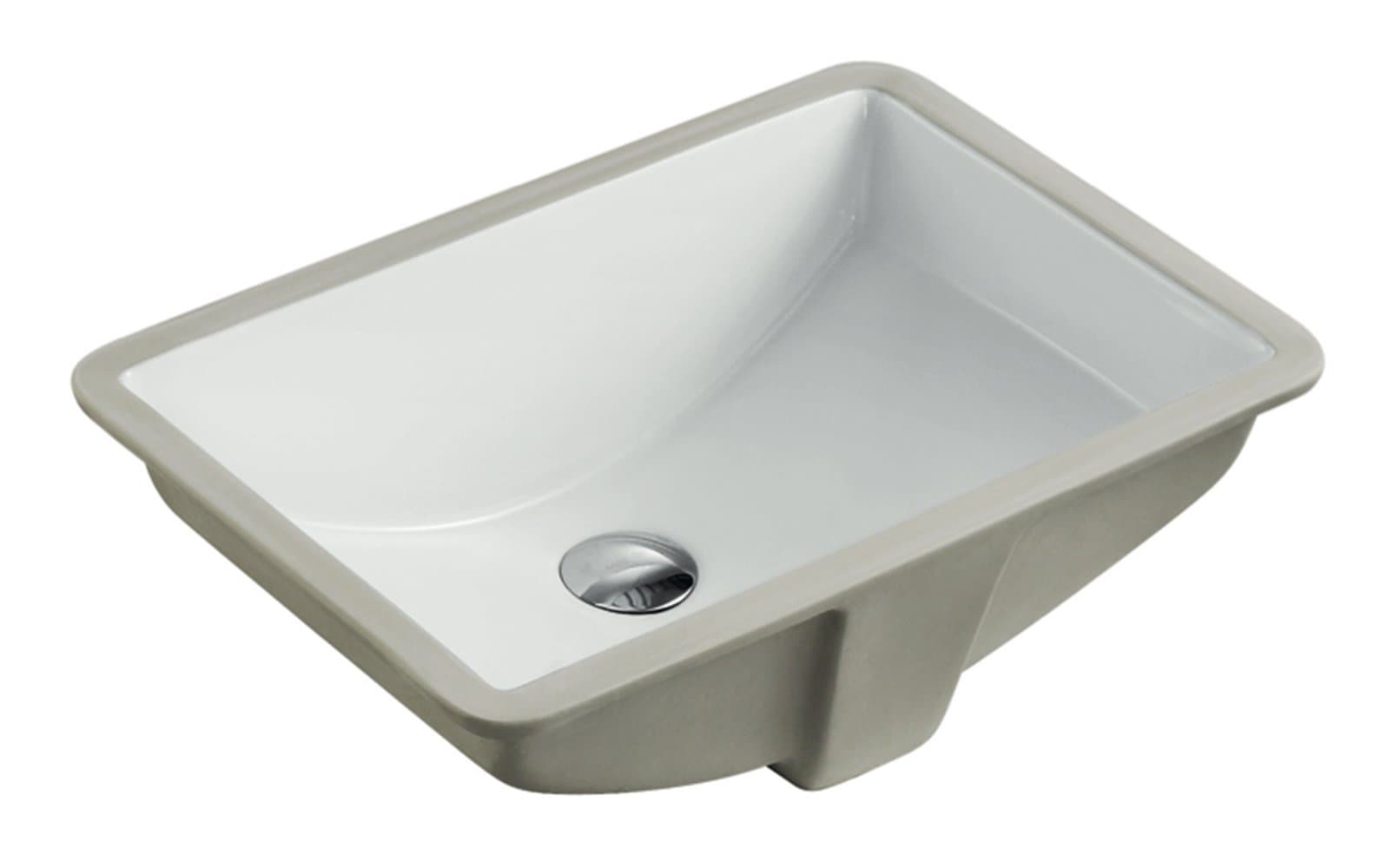 Durable 21.5 Inch Rectangle Undermount Drop In Vitreous Ceramic Lavatory Vanity Bathroom Restroom Sink Pure White (21.5 Inch)