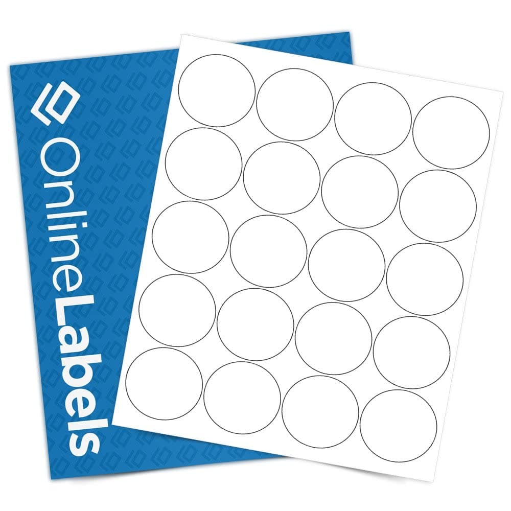 OnlineLabels 2" Circle Labels (2000 Total) - White Matte