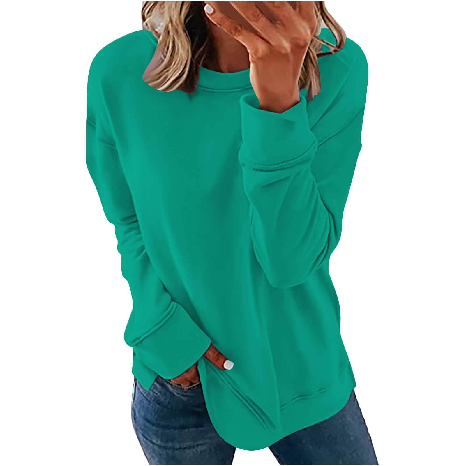 Oversized Tunic Pullovers for Women Solid Drop Sleeve Long Sweatshirts Plus Size Blouse Tops Ladies Fall Clothes