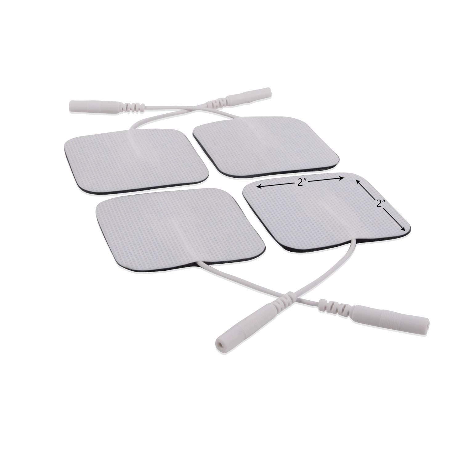 Electrode Pads for TENS Unit EMS Machine Device Massager 4 Pieces Premium Quality Self Adhesive Square 2" x 2"