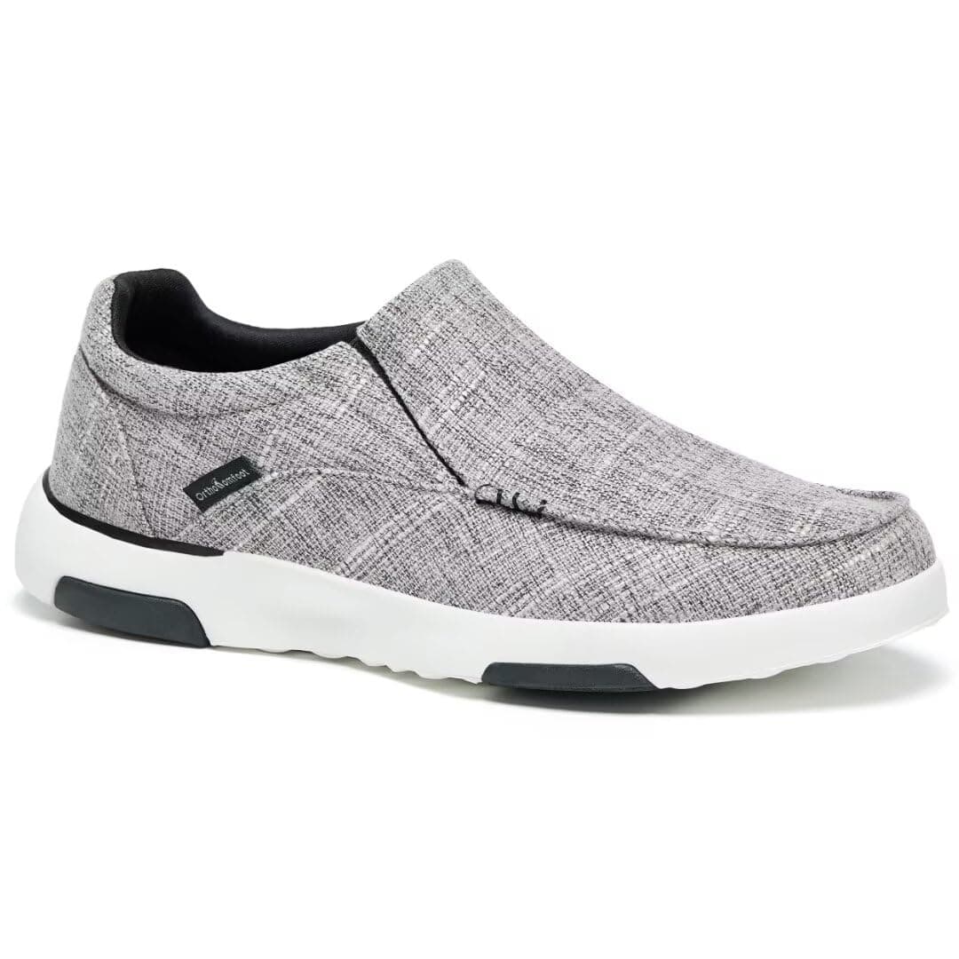 Men's Orthopedic Comfortable Slip-On Shoes with Arch Support, Orthotic Loafers for Plantar Fasciitis, Canvas Leisure Vintage Flat Walking Shoes for Foot and Heel Pain Relief