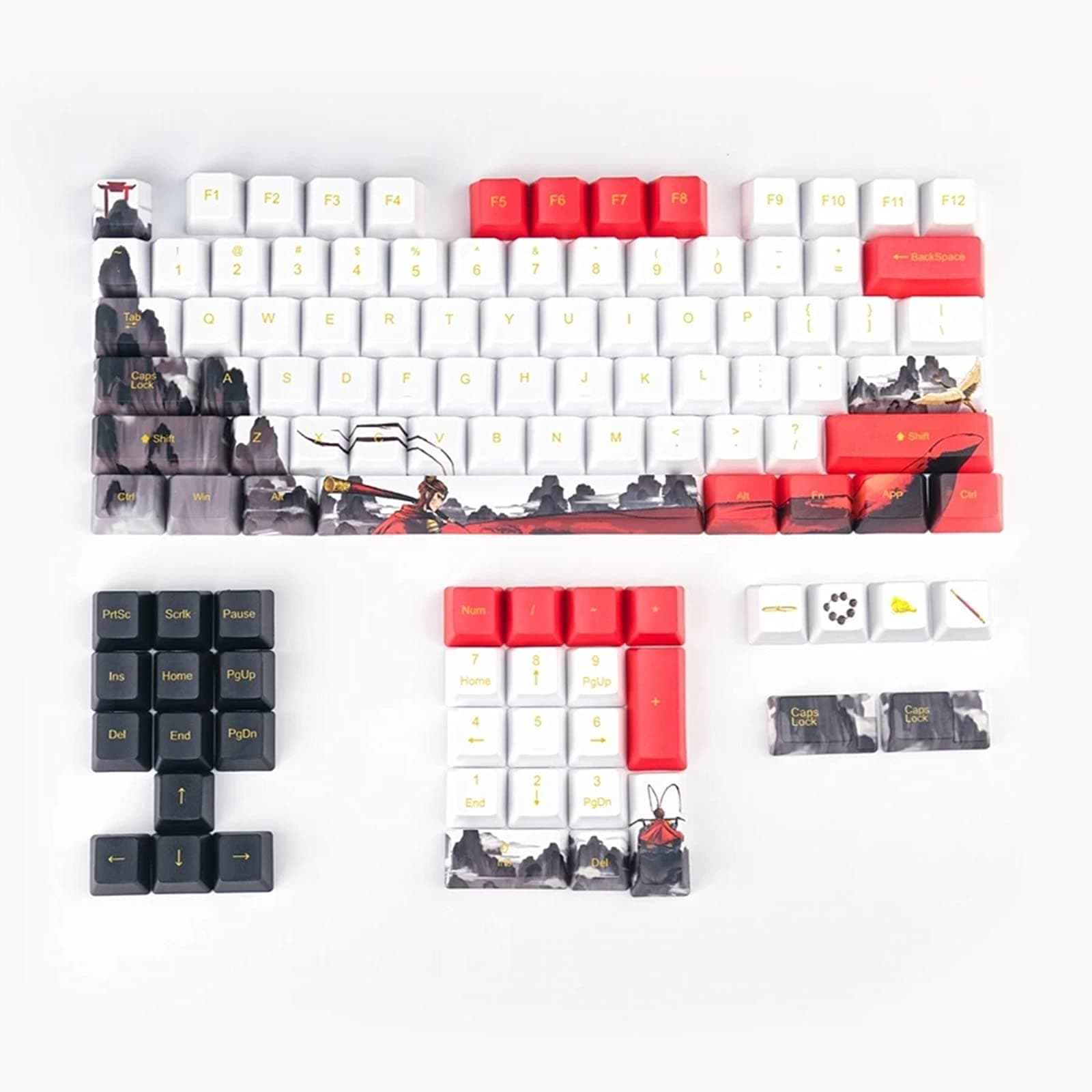 Keycap Set 110 Keys Monkey King Keycap Set OEM Profile PBT Five-sided Sublimation Keycaps for Gaming Keyboard (Color : Monkey King, Size : 110 Keys)