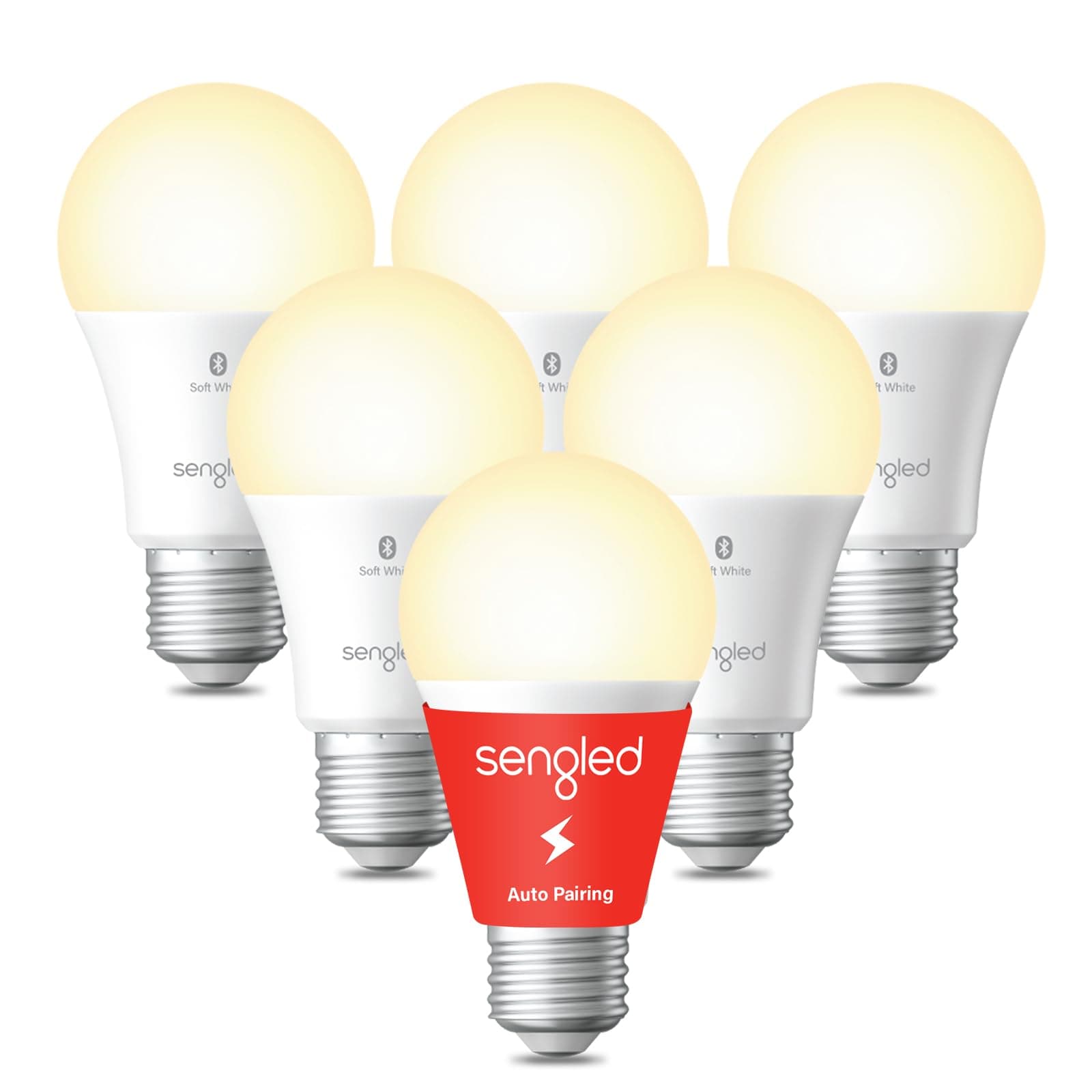 SengledSmart Light Bulbs, Bluetooth Mesh, Bulbs That Work with Alexa Only, Dimmable LED E26 A19, 60W Equivalent Soft White 800LM, High CRI, Brightness, 6 Pack