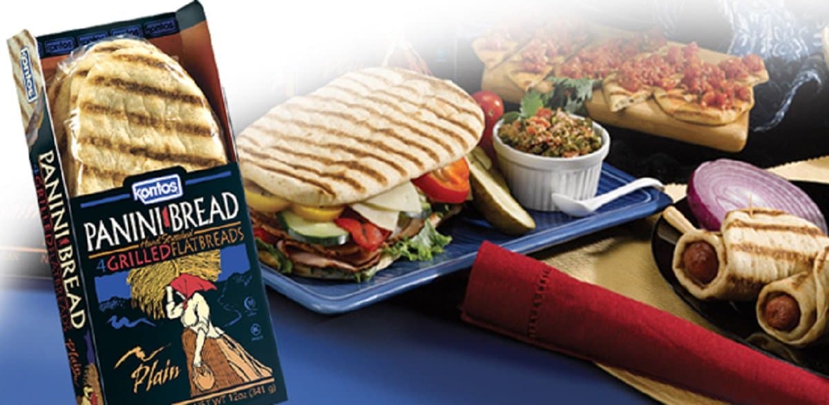 Kontos Flatbread, Grilled Panini Bread 4-Count, 12-Ounce Bag (Pack of 12)
