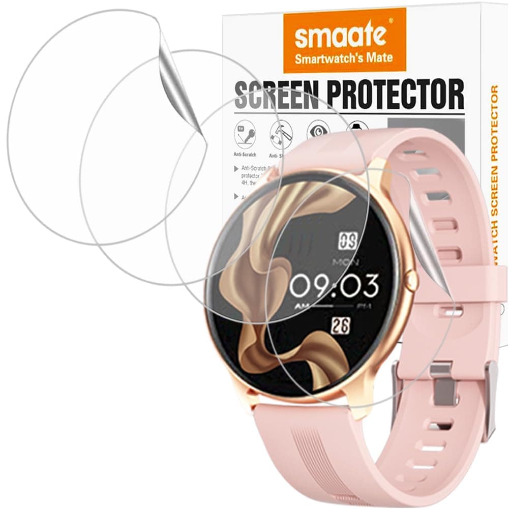 Soft Screen Protector Compatible with AGPTEK LW11 Smartwatch Round Screen 1.28inch, 4 pieces
