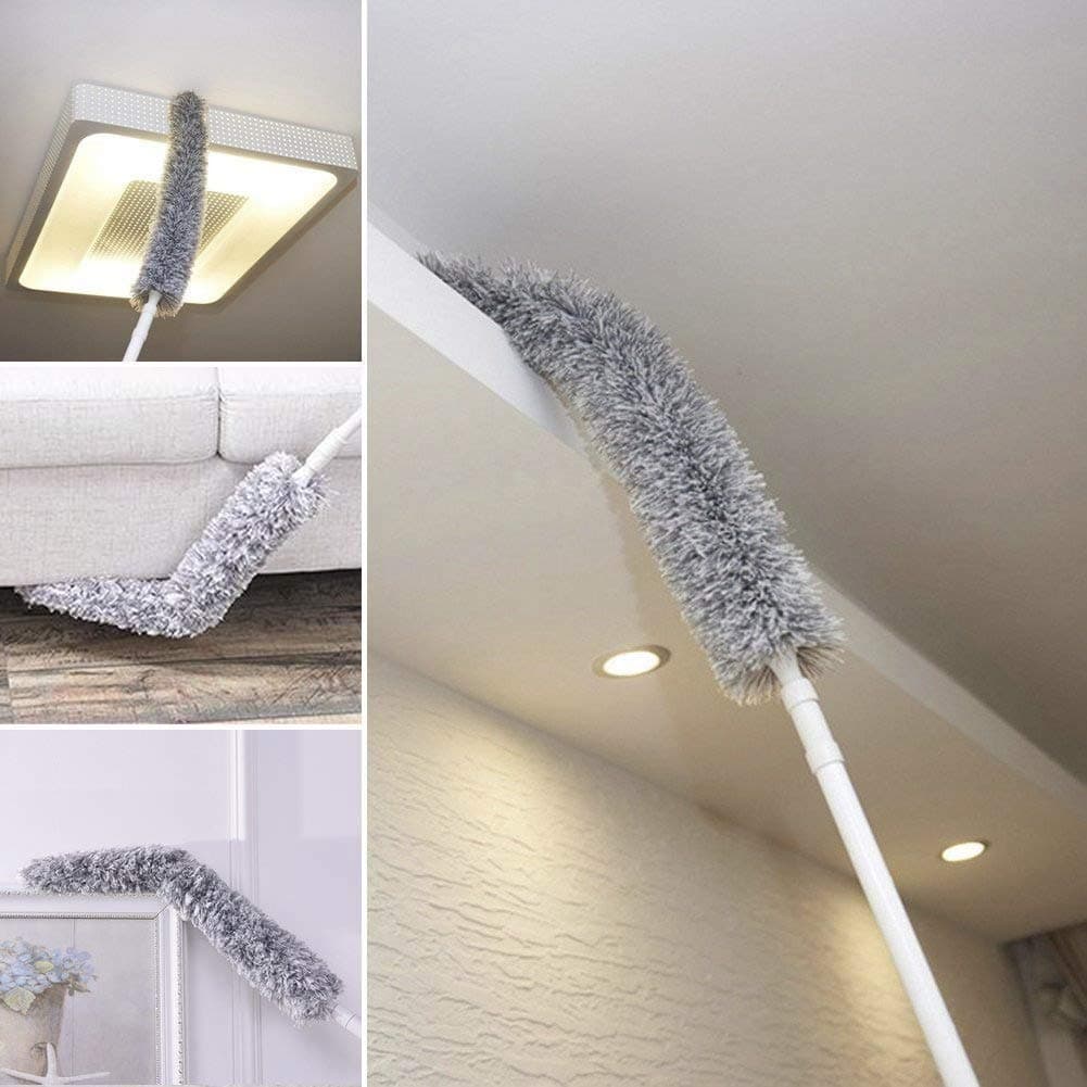 1.78m Extendable Duster, Fluffy Feather Dusters Microfiber Cobweb Duster with Long Handles Anti Static Flexible Reach 50" - 70"