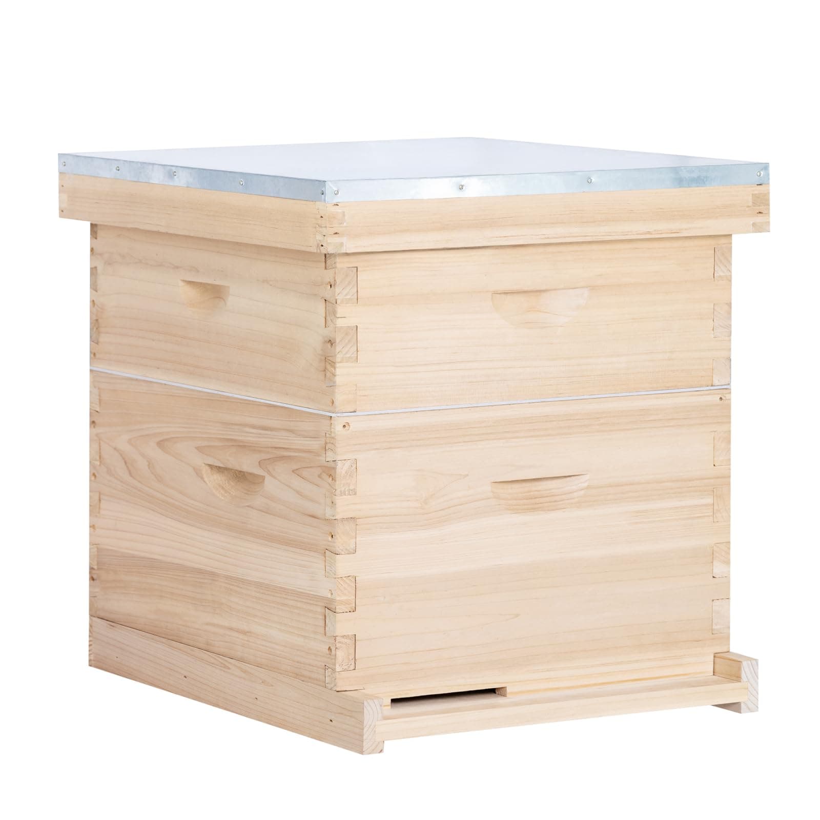 BeeCastle10 Frames Langstroth Beehive Beehive Starter Kit for Beginners with Beehive Frame and Waxed Foundation (1 Deep Box & 1 Medium Box)