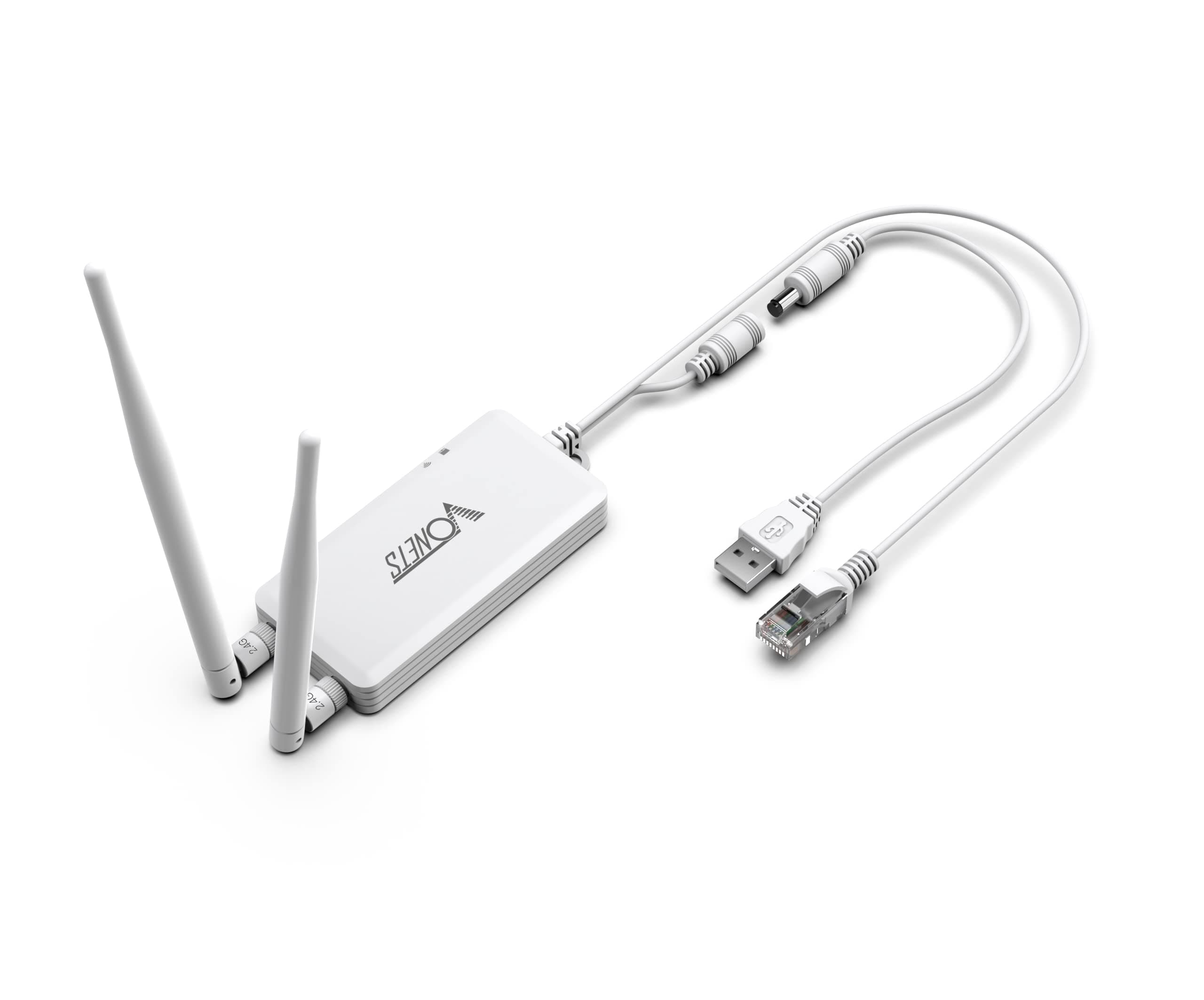 Vonets VAP11S Mini Repeater/Wireless Bridge Ethernet/WiFi Router 2.4GHz Industrial with 2 RJ45 Ethernet Ports and 2 External Antennas, Great Partner for Electronic Scale, PLC, DVR