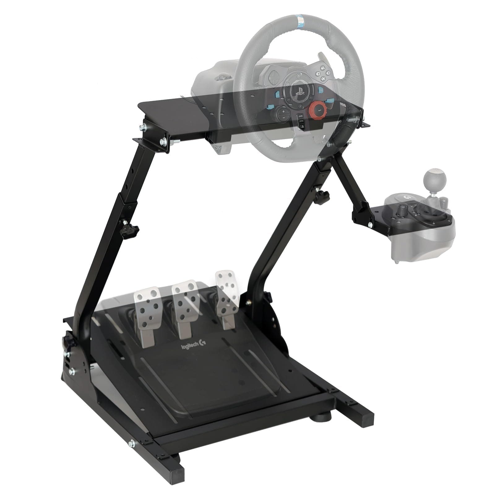 Racing Steering Wheel Mount, Adjustable and Foldable Height, Compatible with Logitech G25, G27, G29, G920, Thrustmaster T300, T300RS, T150, TX F458, T500RS, PS3 and PS4