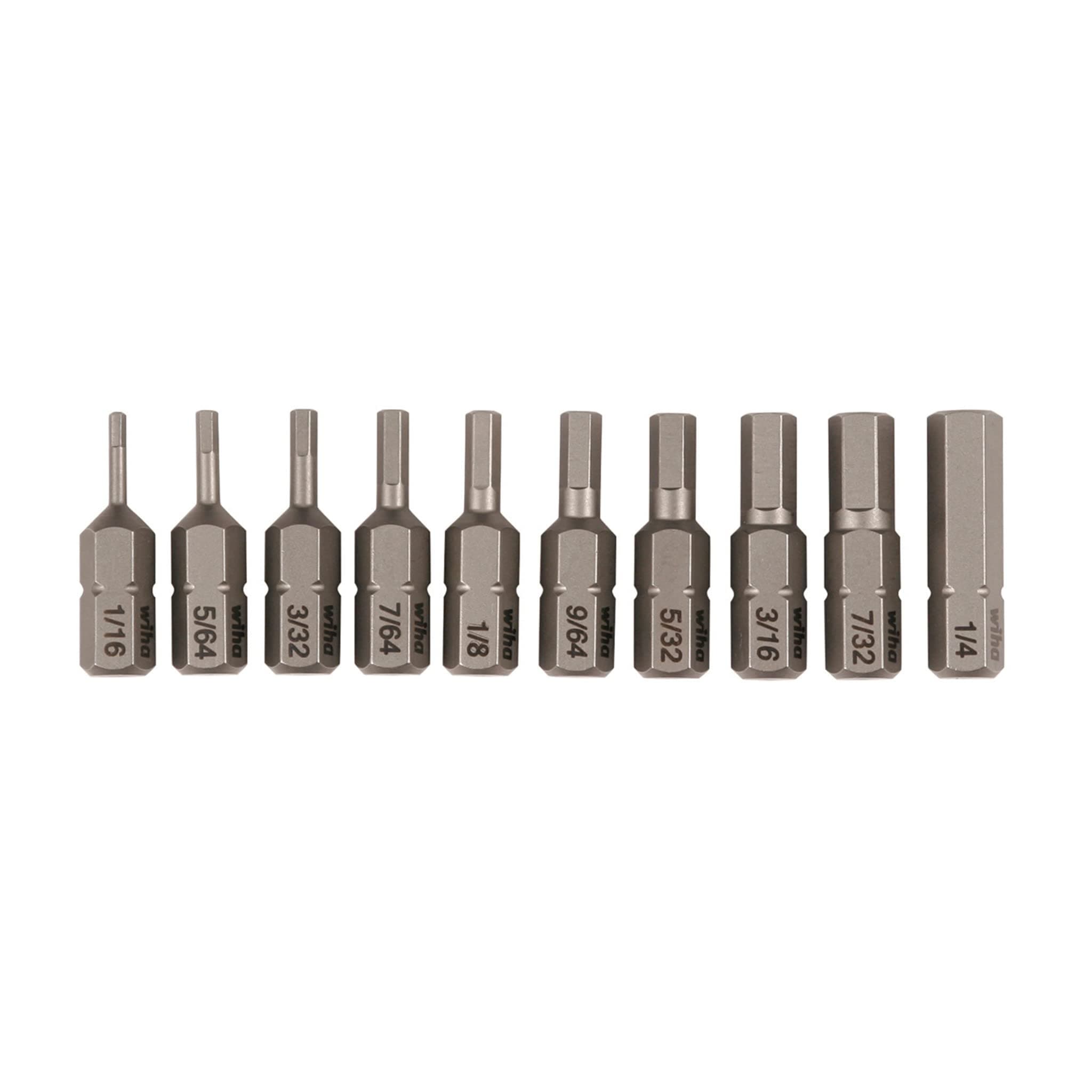 72596 10 Piece Hex SAE Insert Bit Set