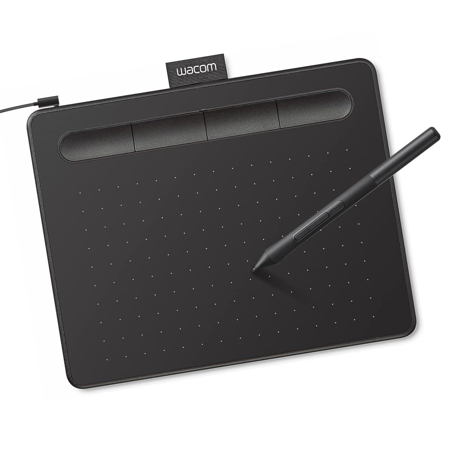 Wacom Intuos Small Graphics Drawing Tablet, Includes Training & Software; 4 Customizable ExpressKeys Compatible with Chromebook Mac Android & Windows, Black