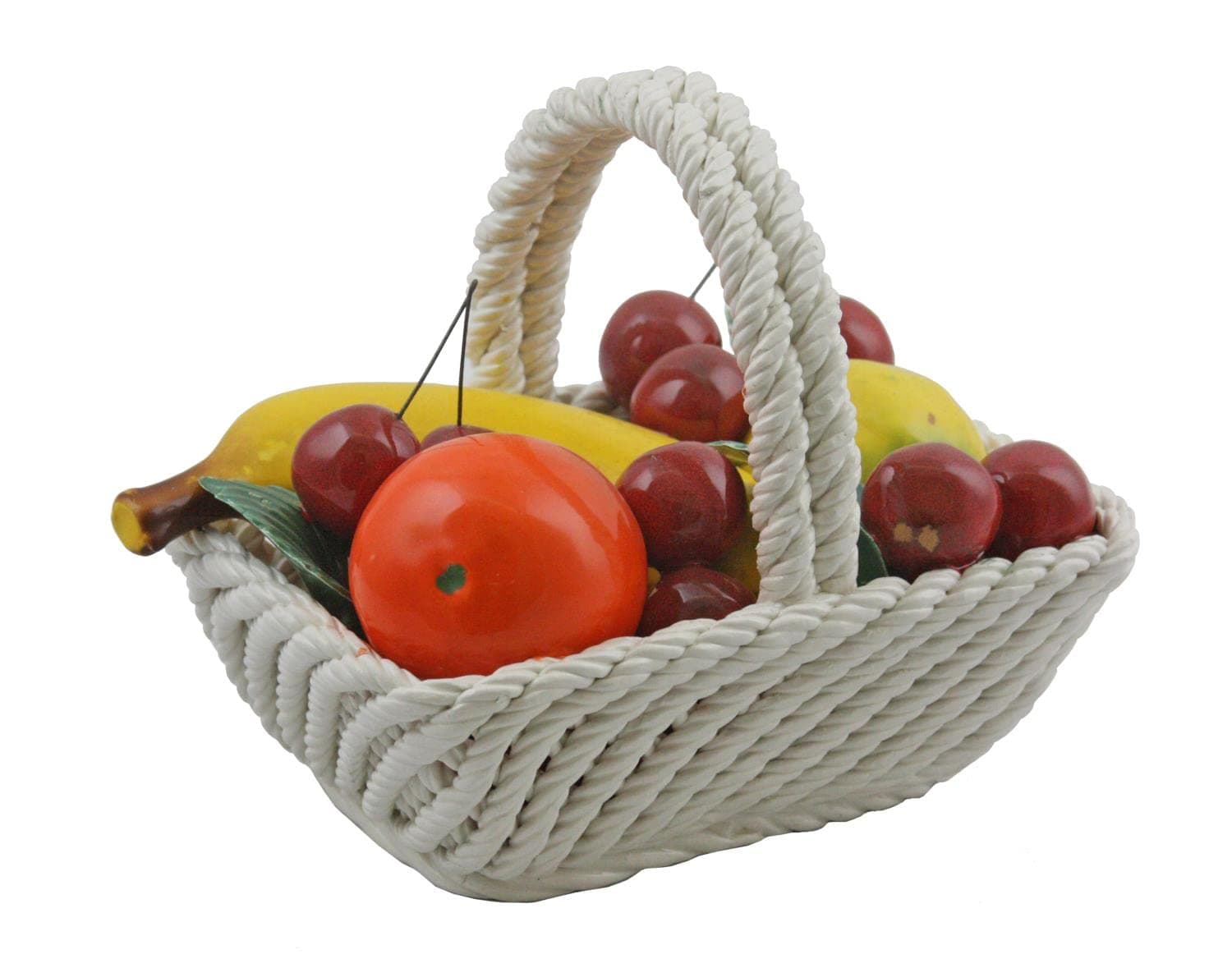 CAPODIMONTE Authentic Italian Rectangular Mini-Mix Fruit Display Basket, Multicolor