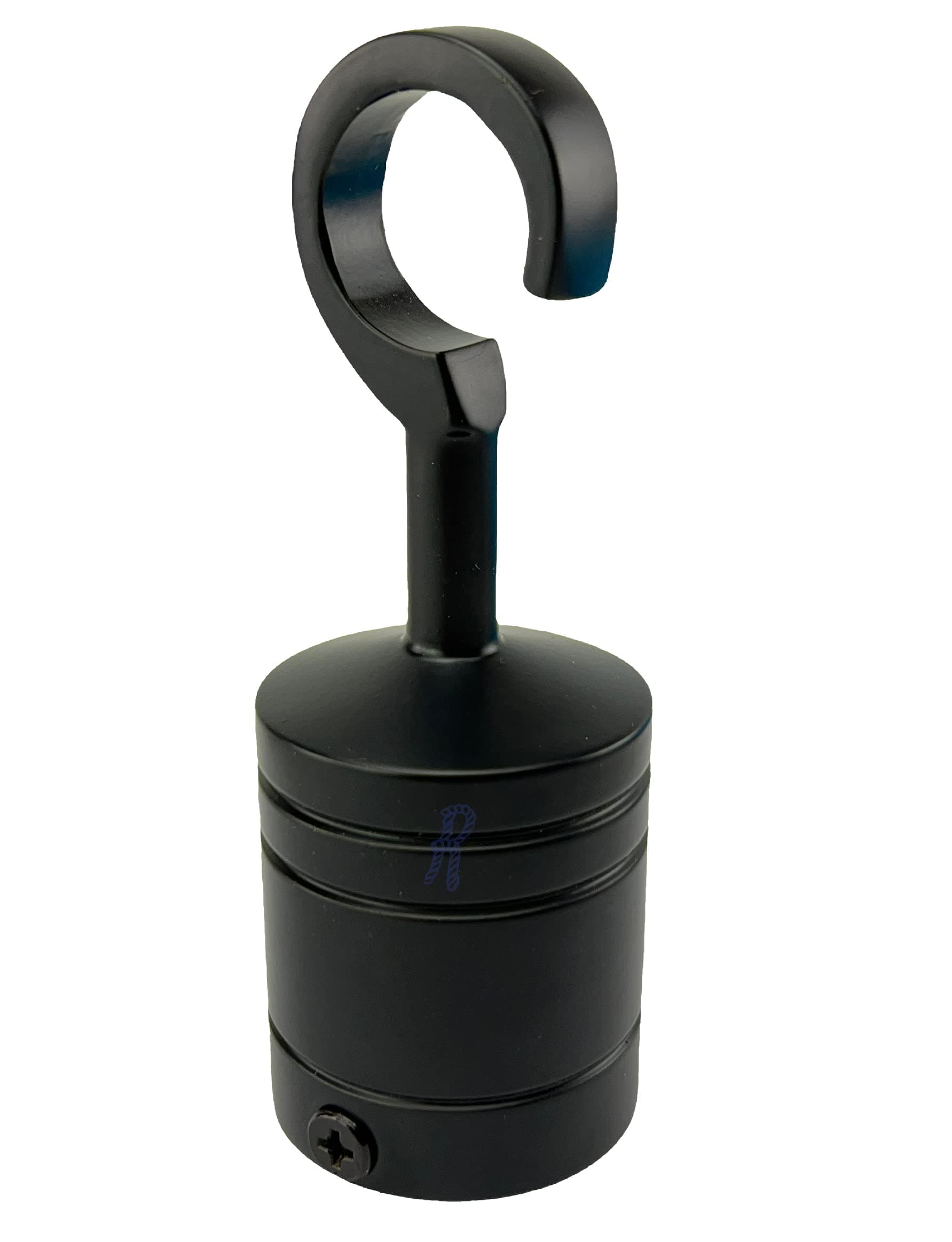 RopeServices UK 24mm Black Decking Rope Hook, Deck Post End Fixing Post Fitting