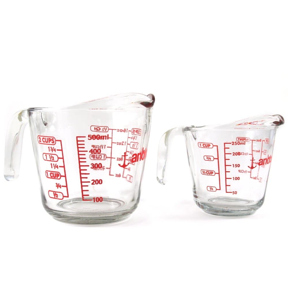 2 Piece Glass Measuring Cup Set