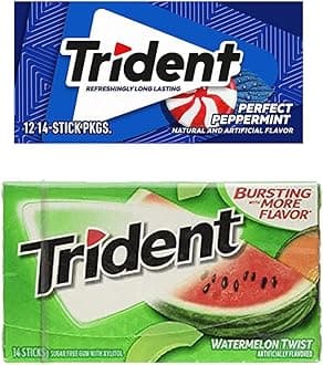 Sugar Free Chewing Gum Perfect Peppermint Flavor, 14 Sticks, 26 g And Watermelon Flavor, 14 Sticks, 26 g