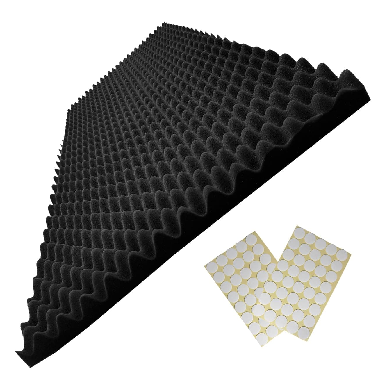 Yaolabjer Eggcrate Foam Panel 48" x 24" x 2" Black Soundproof Foam Panel Acoustic Foam Noise Cancelling Foam Studio Foam Panel Sound Panel Noise Reducing Wall (1 Piece)