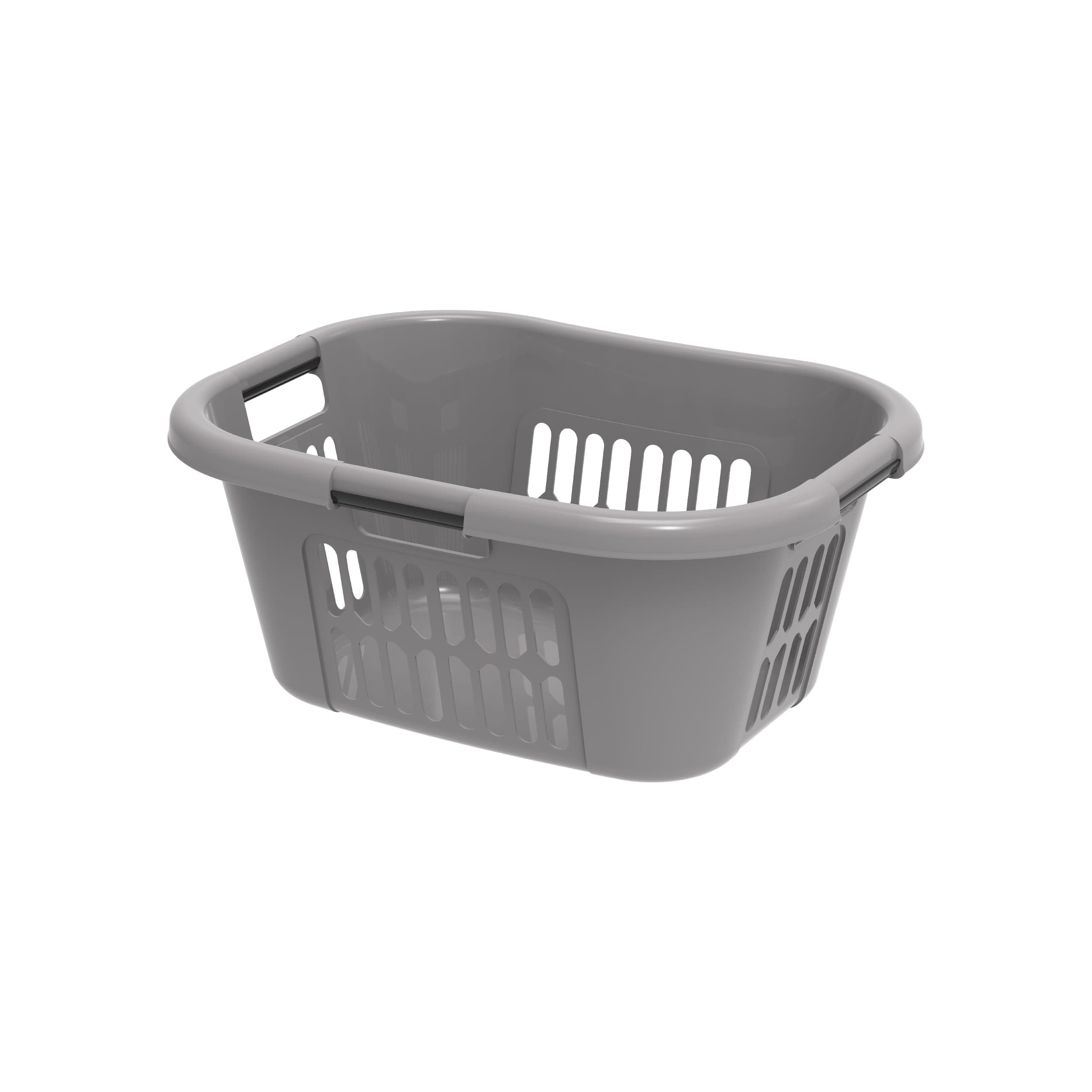 40L Oval Laundry Basket, Grey