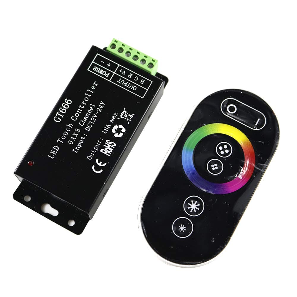 Morelight 12V 18A Wireless RF Touch Panel LED RGB Dimmer Remote Controller for LED Strip 3528 5050 GT666