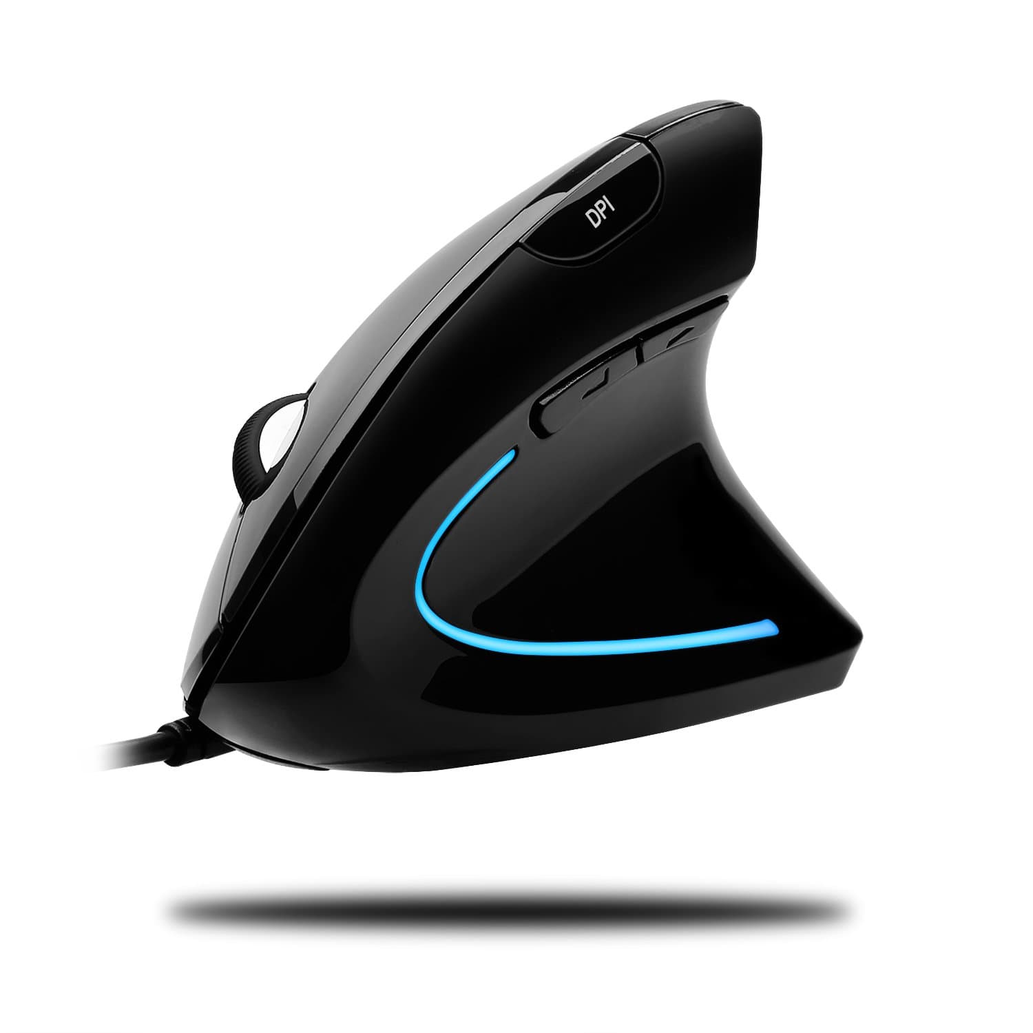 iMouseE1 - Vertical Ergonomic Illuminated Optical 6-Button USB Mouse - Right Hand Orientation, Black