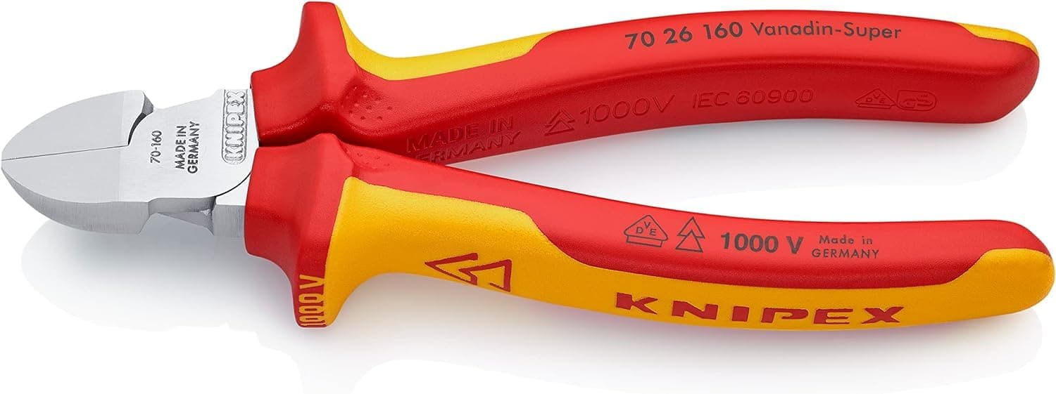 Diagonal Cutter Chrome-Plated Insulated with Multi-Component Grips, VDE-Tested 160 mm, 70 26 160