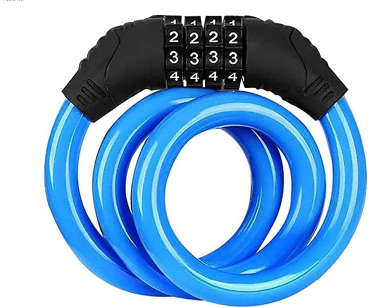 Bike Lock, With 4 Digit Code, Secure Resettable Combination Bike Cable Lock, Lightweight And Security Bike Chain Lock, High Security, Suitable for Bicycle, Mountain Bike, Scooter