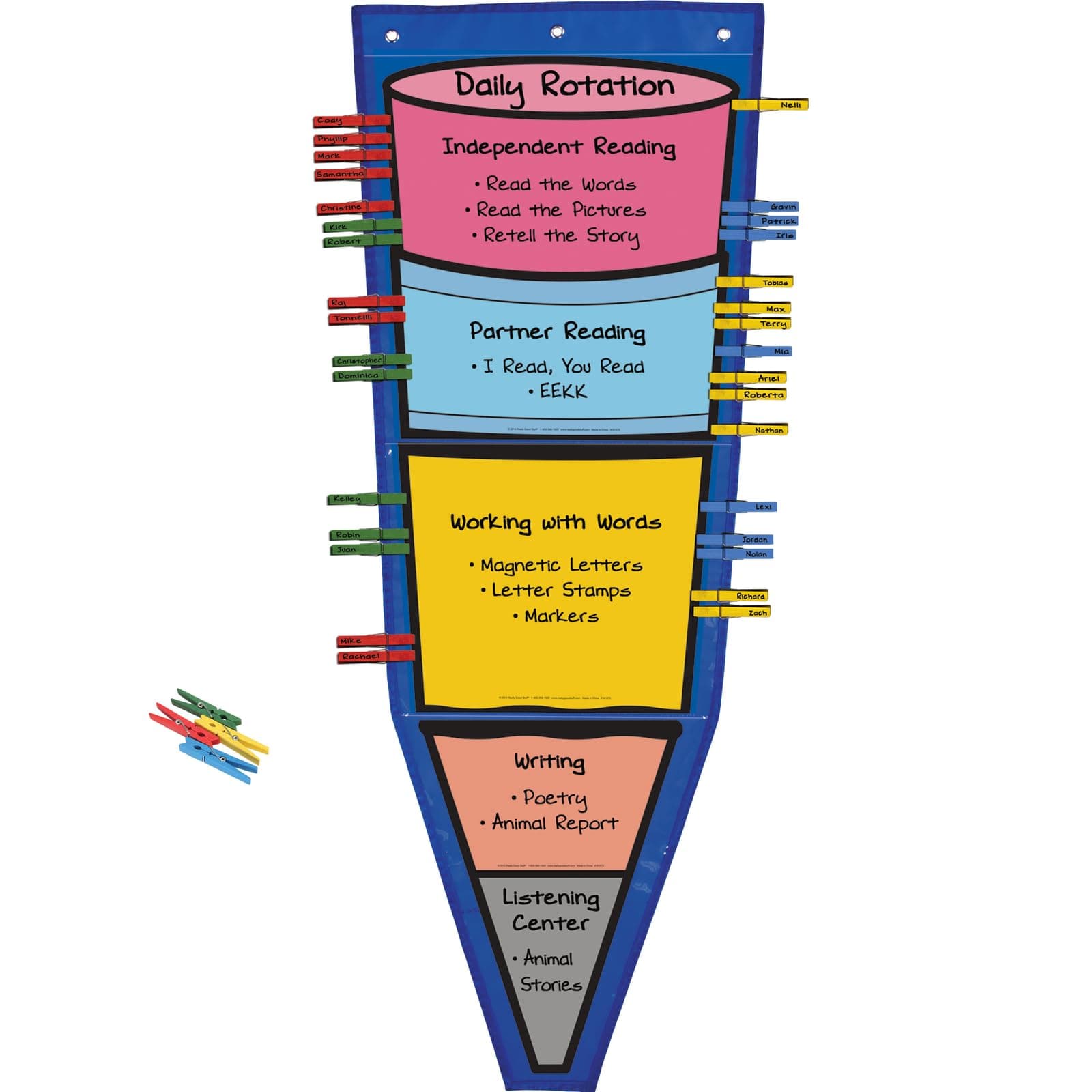 Really Good Stuff Writing Process Clip 'N' Track Pocket Chart - 1 Multi-Item kit