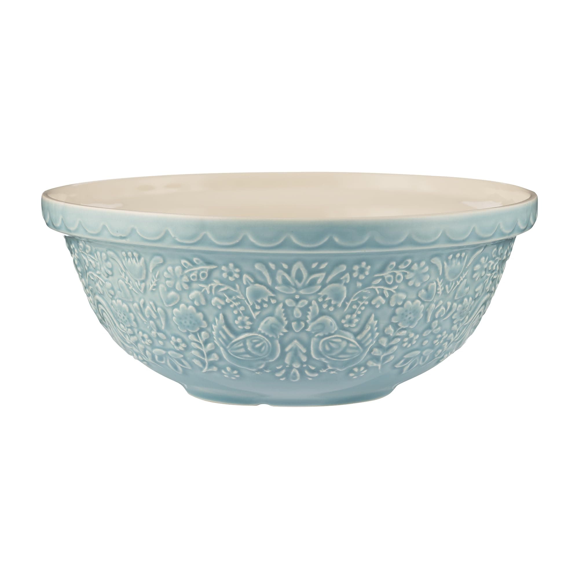Mason Cash Home to Roost Mixing Bowl 26cm | 2.7L Earthenware Bowl with Embossed Hen & Cockerel Design – Ideal for Dough, Pastry, Cake & Cookie Mixing | Dishwasher & Freezer Safe