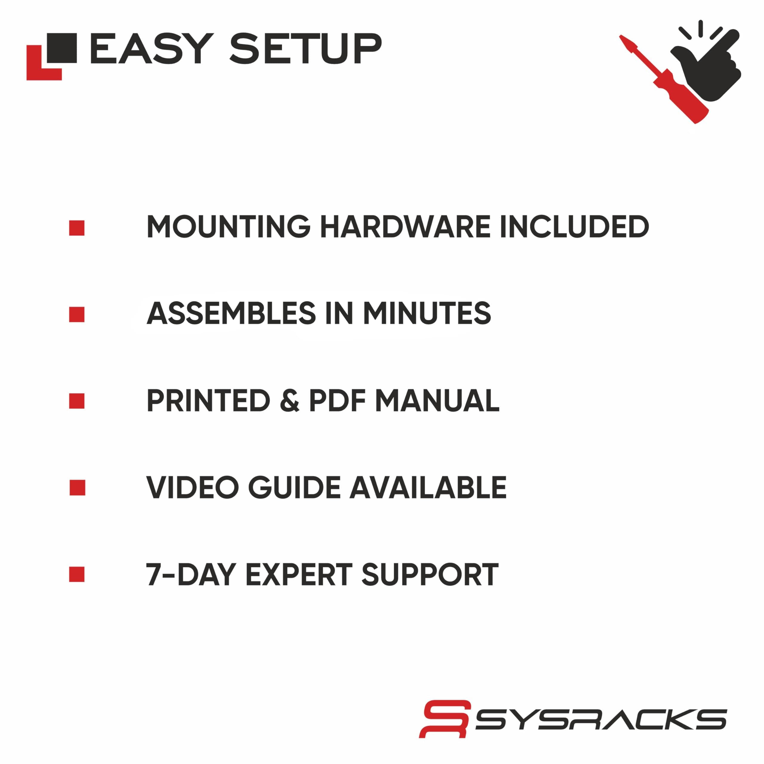 Sysracks Server Rack - Locking Cabinet - Network Rack Cabinet Enclosure - 27U - Rack Mount - 32 Inch Deep - Server Cabinet - on Casters - Rack Shelf - Cooling Fan - Thermostat - SRF