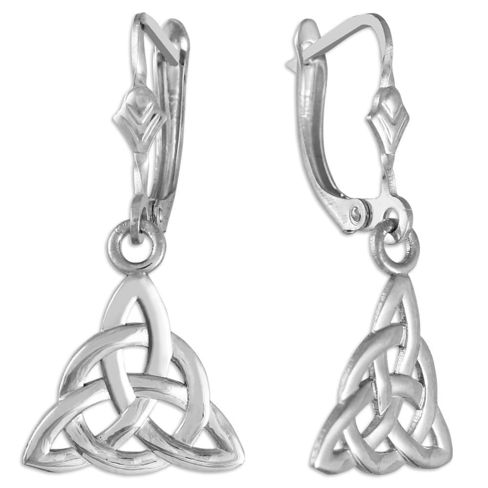925 Sterling Silver Celtic Trinity Dangle Earrings
