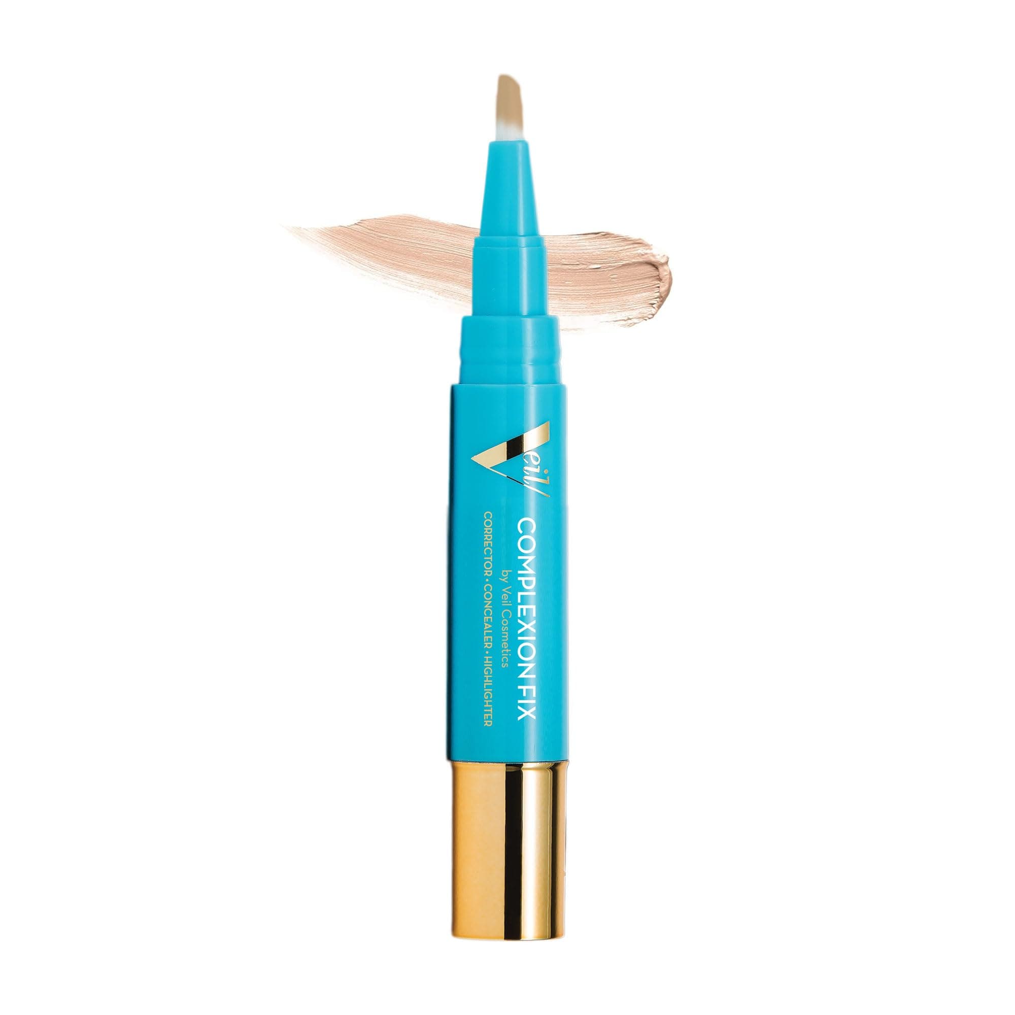 Veil Cosmetics - Complexion Fix Concealer - Liquid Concealer for Under Eye + Dark Circles - Highlight, Contour, Correct - Anti-Aging - Vegan Makeup Pen - Hydrating Lightweight (2N Light Neutral)