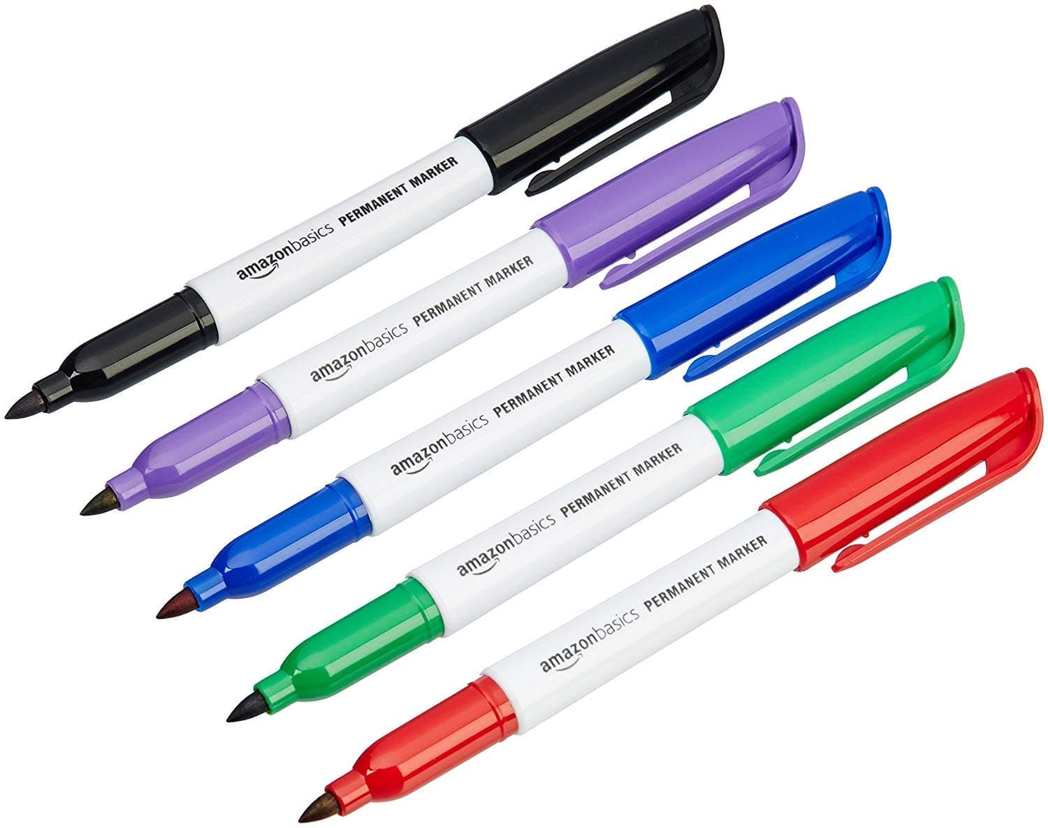 Amazon Basics Permanent Markers - Assorted - Pack of 12