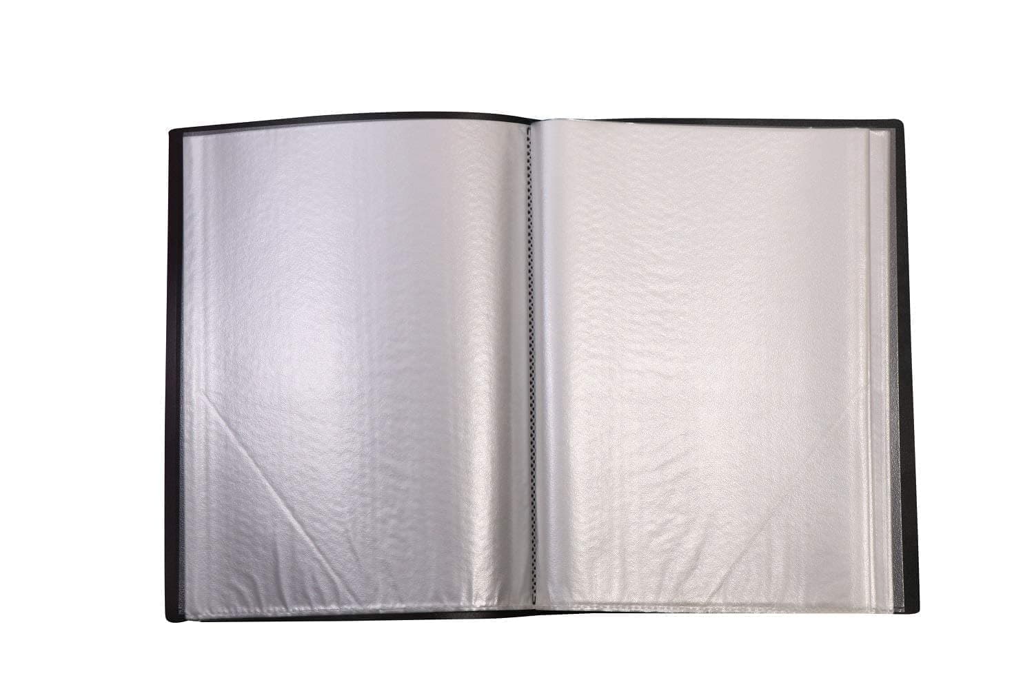 MORE BUY Display Book File Folder A4 Size 40 Pockets Binders with Plastic Clear Sleeves Document Organizer (Pack of 1 Pcs) Black