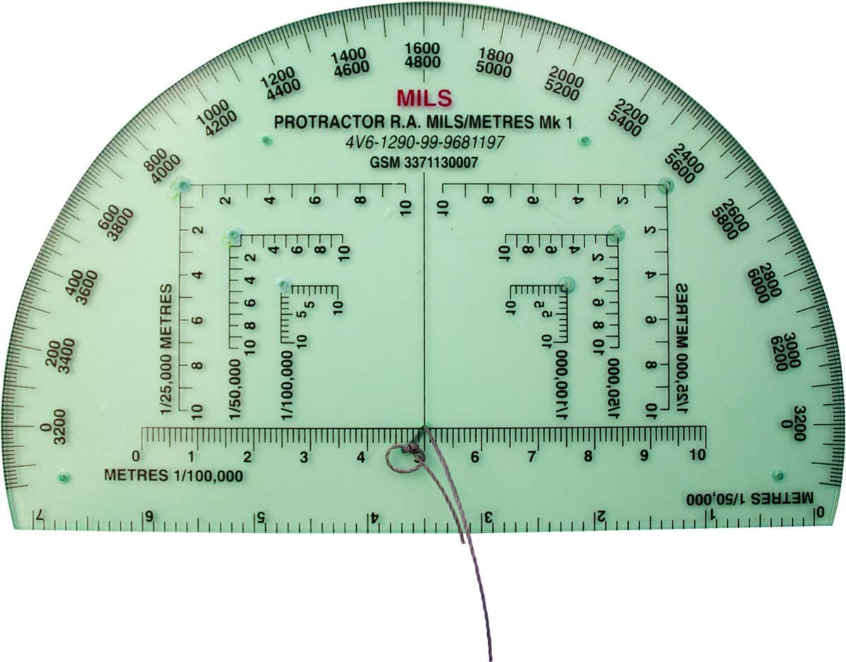 MoD Issue NATO Approved Military RA Map Reading Protractor and Instructions