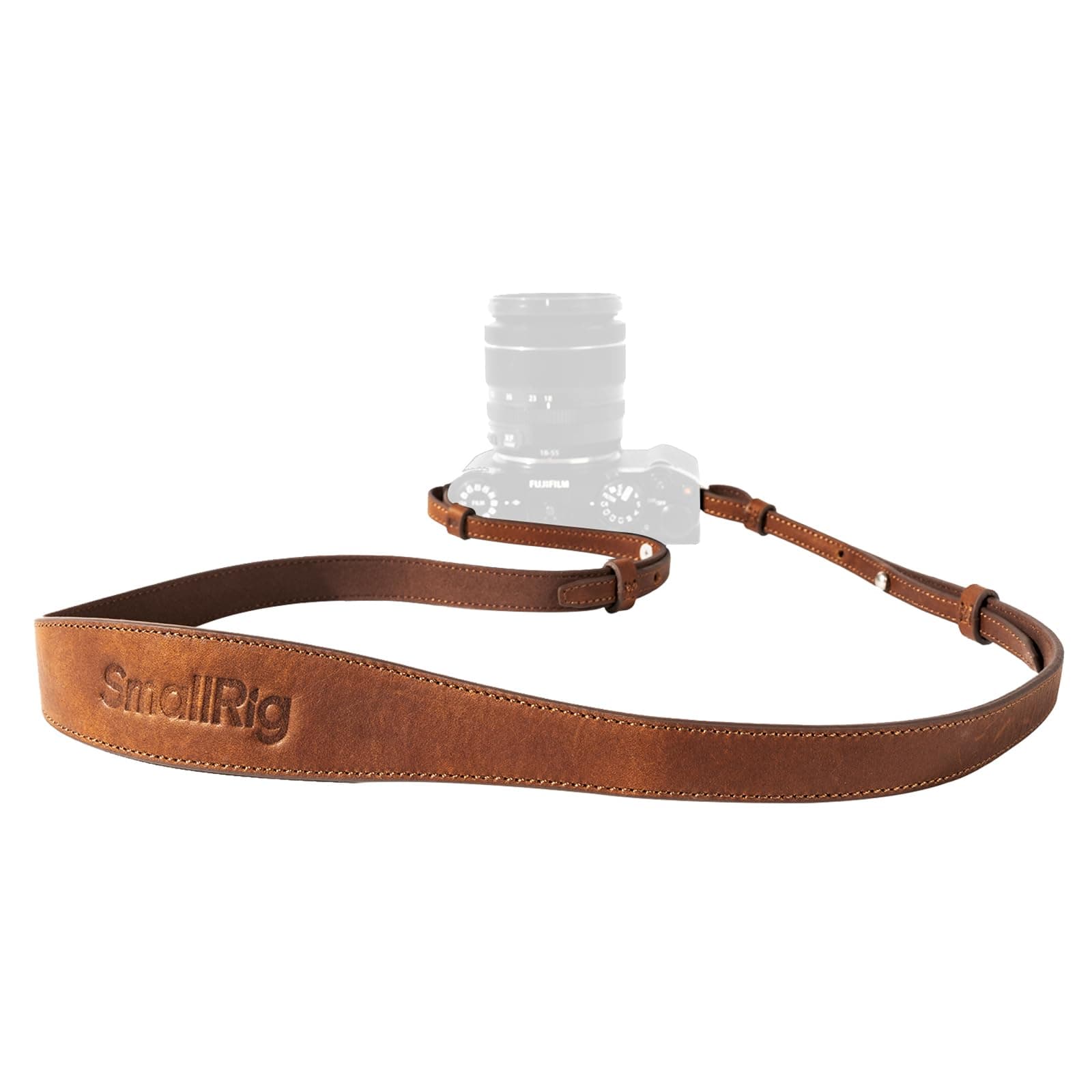 Universal Leather Camera Neck Shoulder Strap for DSLR, Adjustable 100 to 110cm (39 to 43in), Max Load 10kg (22lb), Ergonomic Shoulder Support for Travel/Vlogging