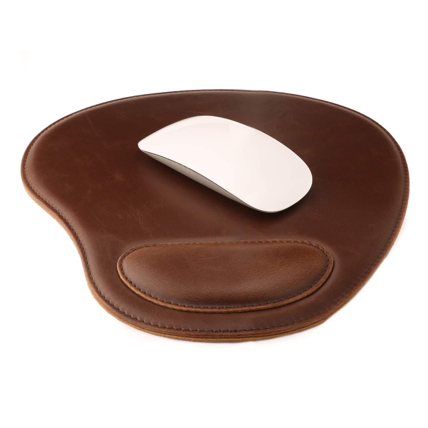 Londo Leather Oval Mousepad with Wrist Rest, Medium