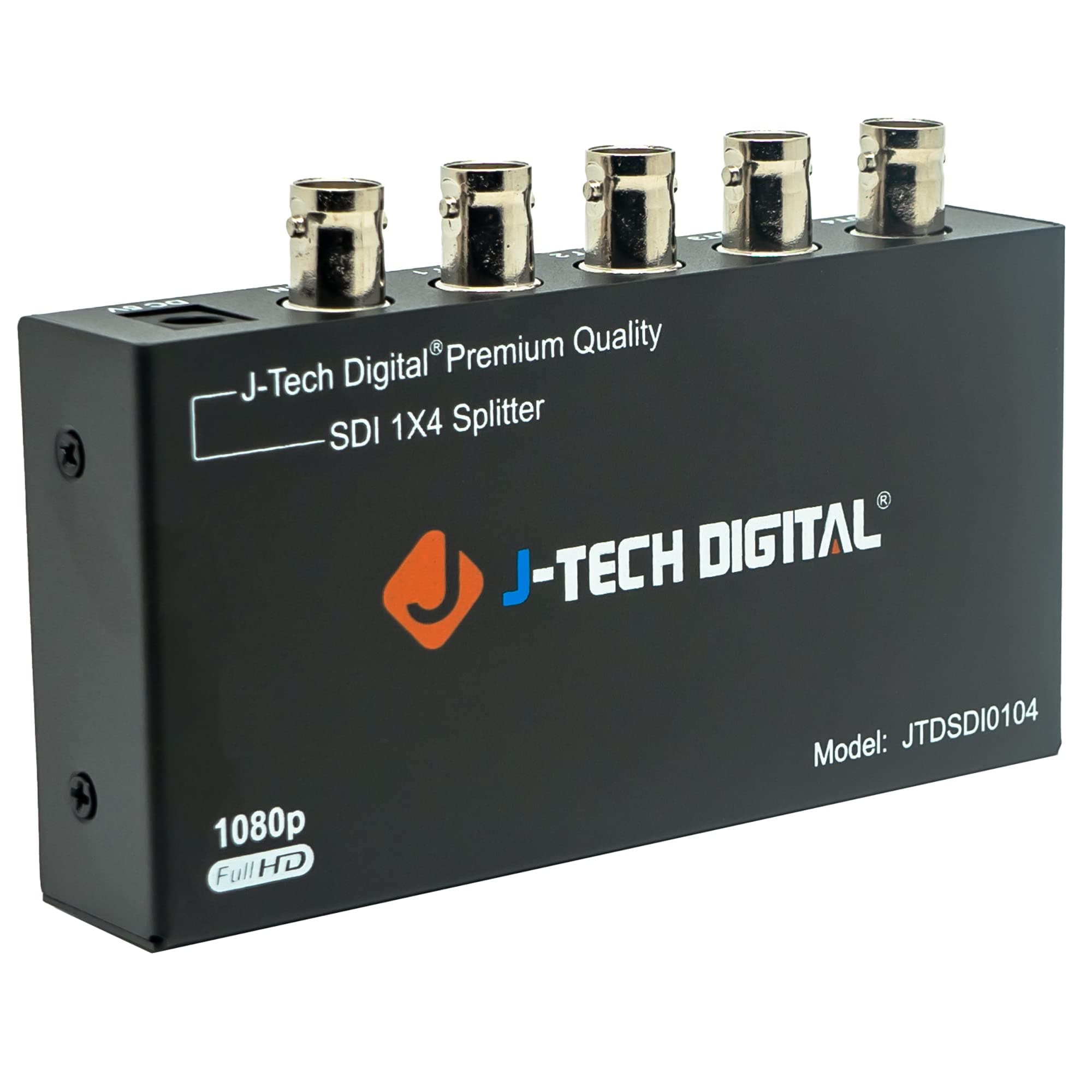 J-Tech Digital SDI Splitter | 1 Input, 4 Outputs | Supports 1320ft. | Compatible with SD, HD, 3G-SDI for Cameras, Monitors
