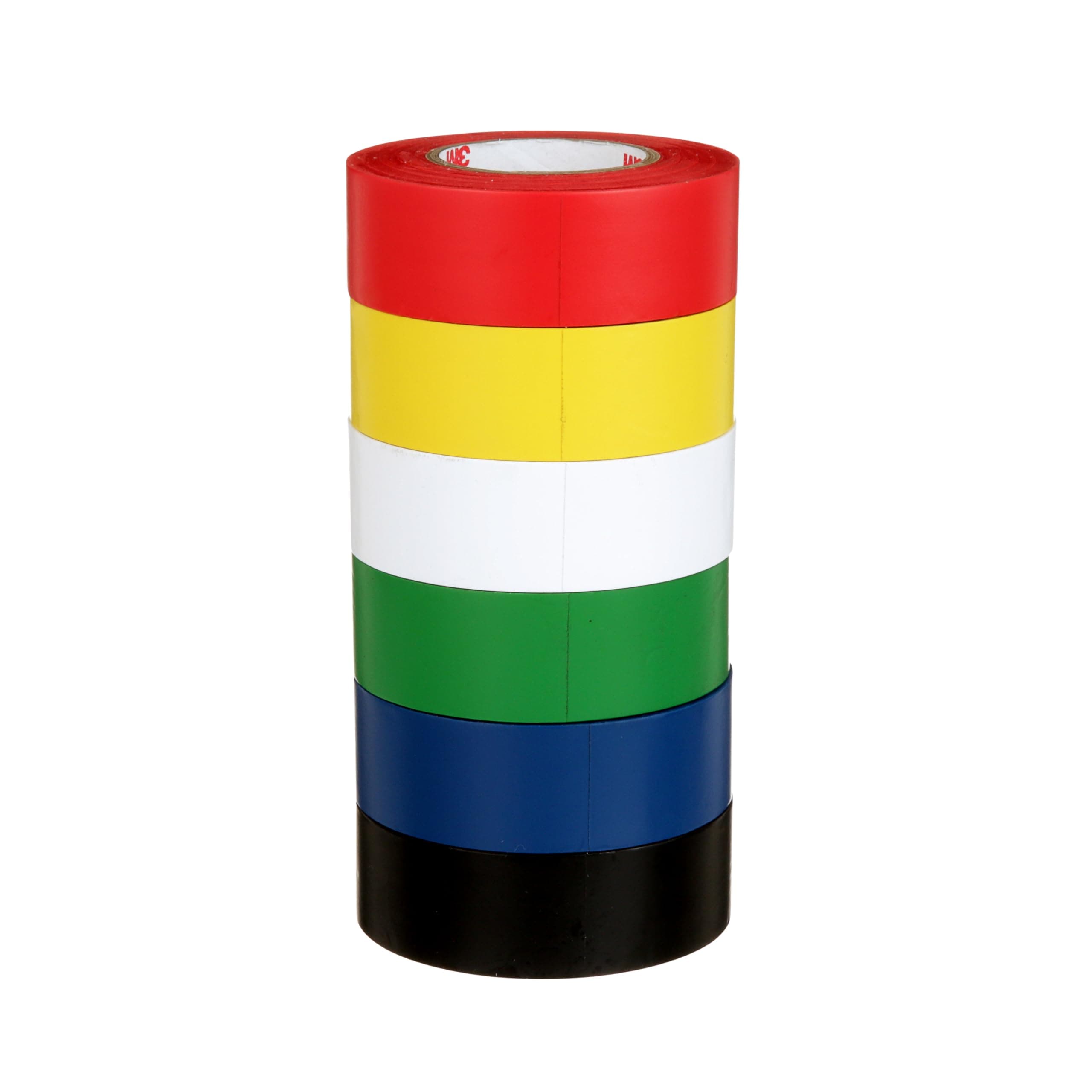 General Purpose Vinyl Tape 764, Color Coding Pack, 6 Roll per Pack, 0.94" x 21.8 yd, Great for Light Traffic Floor Marking Tape, Safety, and Bundling