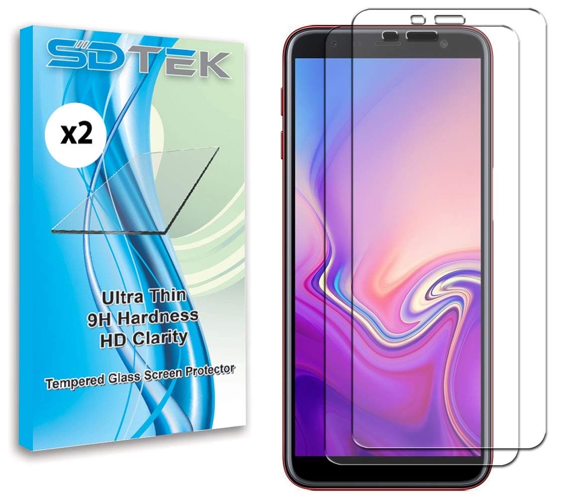 SDTEK *2 Pack Screen Protector for Samsung Galaxy J4+ Plus Tempered Glass Premium Screen Guard