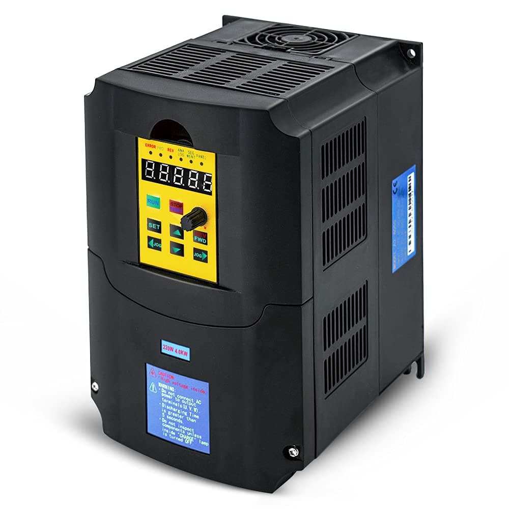 VFD 4KW 5HP 220V 1 or 3 Phase Input 3 Phase 0-400HZ Output 26A Variable Frequency Drive Controller Vector Control Inverter Converter for CNC Motor Speed Control and Spindle