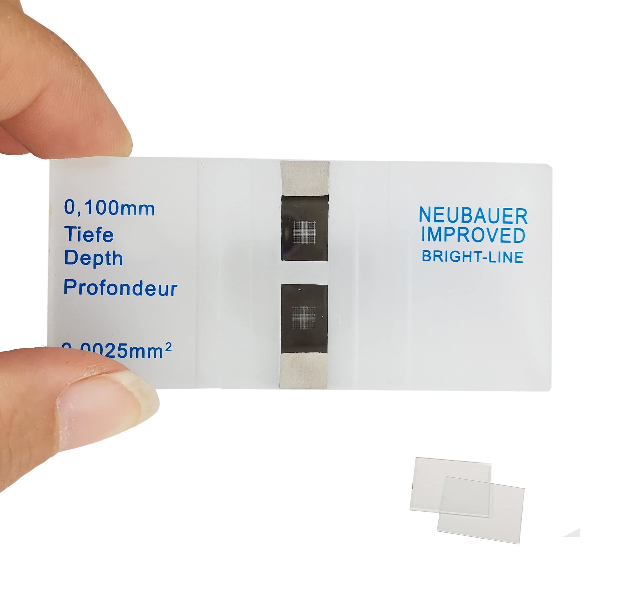 Hemocytometer Neubauer Improved Blood Counting Chamber Cell Counting Chamber with Bright Line with 2 pcs Coverslips