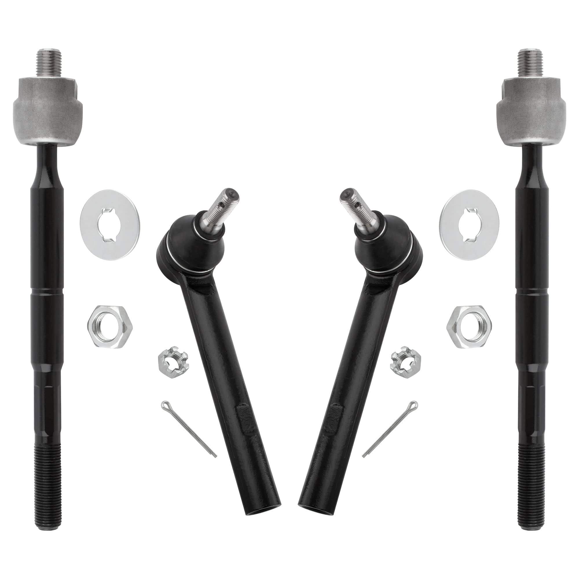 BOXI 4pcs Front Inner and Outer Tie Rod End Kit for Lexus RX330 2004 2005 2006 / for Lexus RX350 2007 2008 2009 / for Toyota Highlander 2004 2005 2006 2007 Base Sport Utility 4-Door | EV80945 ES80944