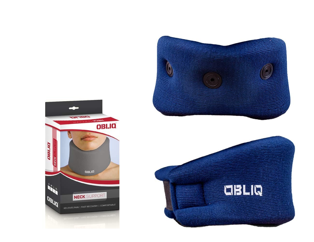 obliq Soft Cervical Collar Adjustable Neck Brace With Extra Support Relieves Pain & Pressure in Spine X-Large(4.5-6.0 Inches)