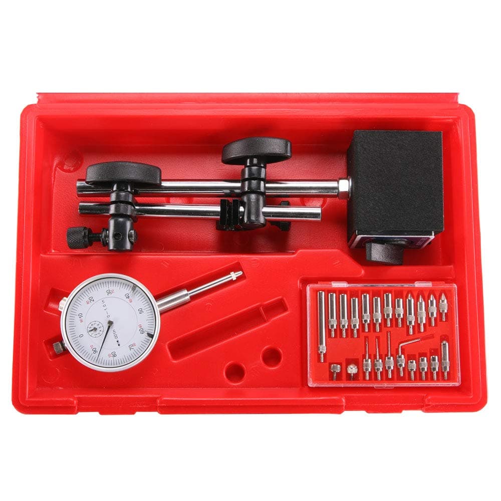 Dial Indicator, Magnetic Base & Point Set - Includes a 22 Piece Indicator Point Set and a Plastic Case, LittleMachineShop.com (1782)