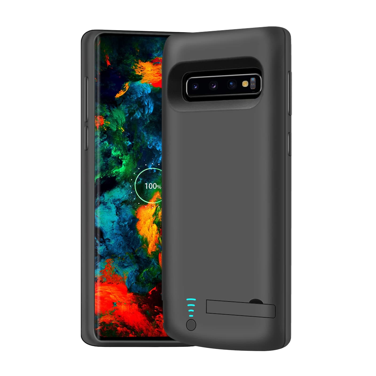 Battery Case for Samsung Galaxy S10+ Plus, 6000mAh Rechargeable Extended Battery Charging Case, Adds 1.5x Extra Juice (6.4 Inches) Black