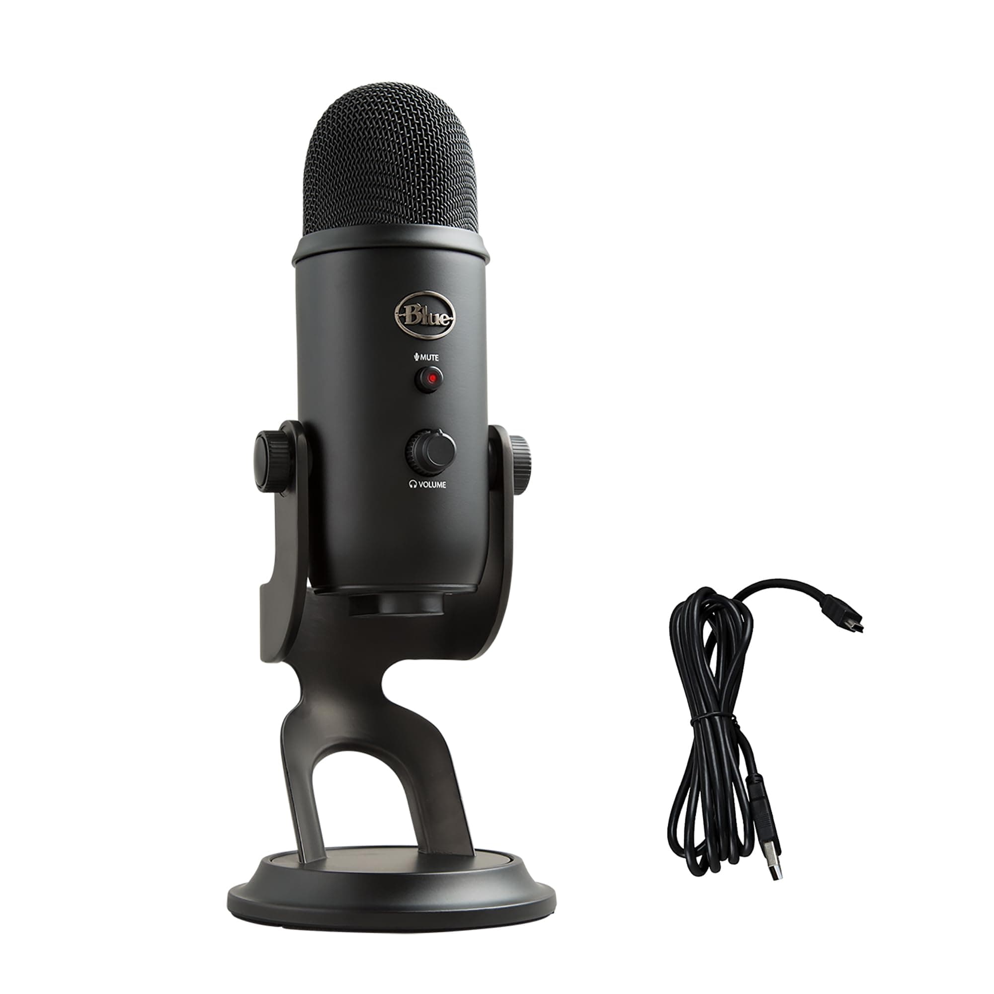 Logitech Creators Blue Yeti USB Microphone for PC, Mac, Gaming, Recording, Streaming, Podcasting, Studio and Computer Condenser Mic with Blue VO!CE effects, 4 Pickup Patterns, Plug and Play - Blackout