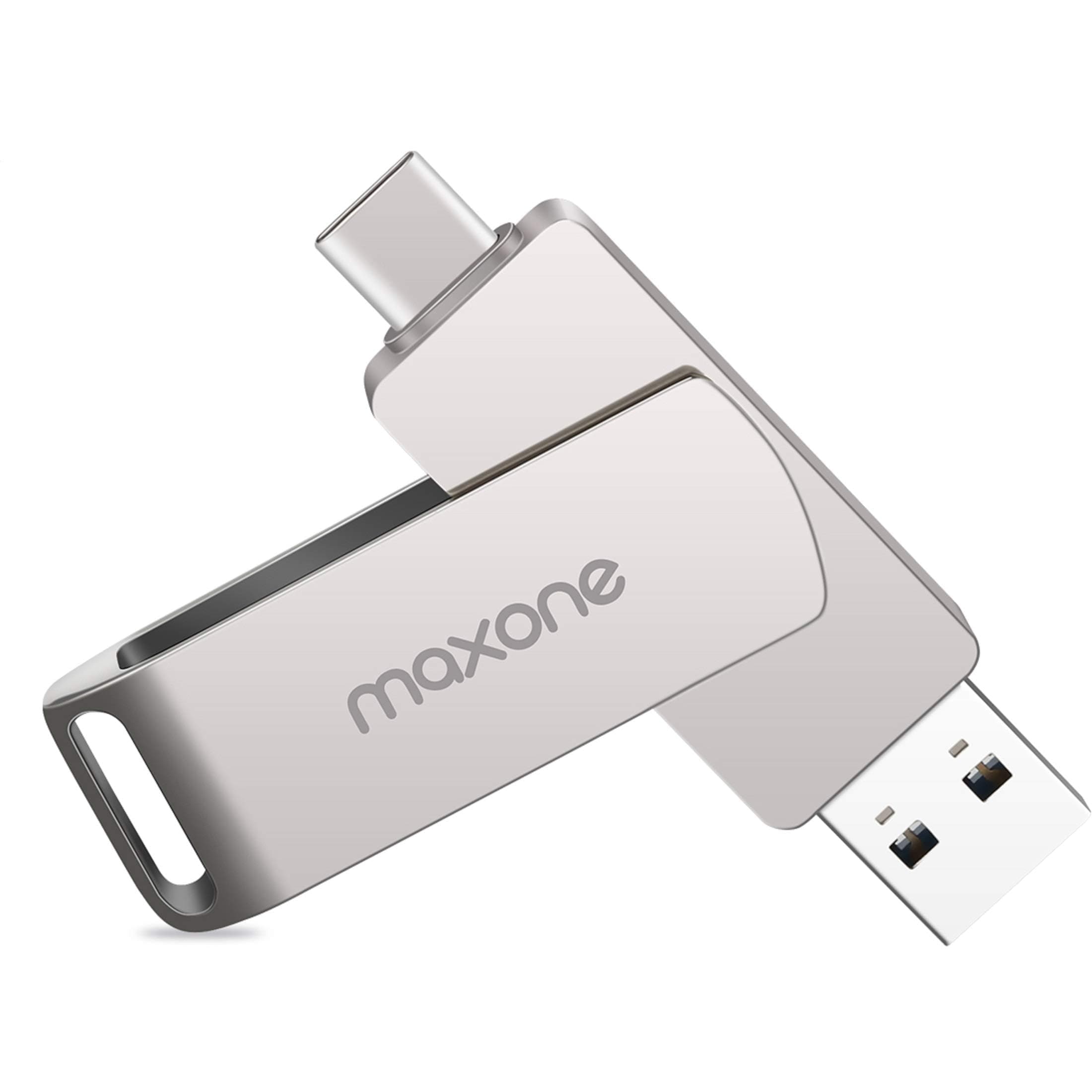 MaxoneFlash Drive USB Type C Both 3.1 Tech - 2 in 1 Dual Drive Memory Stick High Speed OTG for Android Smartphone Computer, MacBook, Chromebook Pixel … (64GB, White)