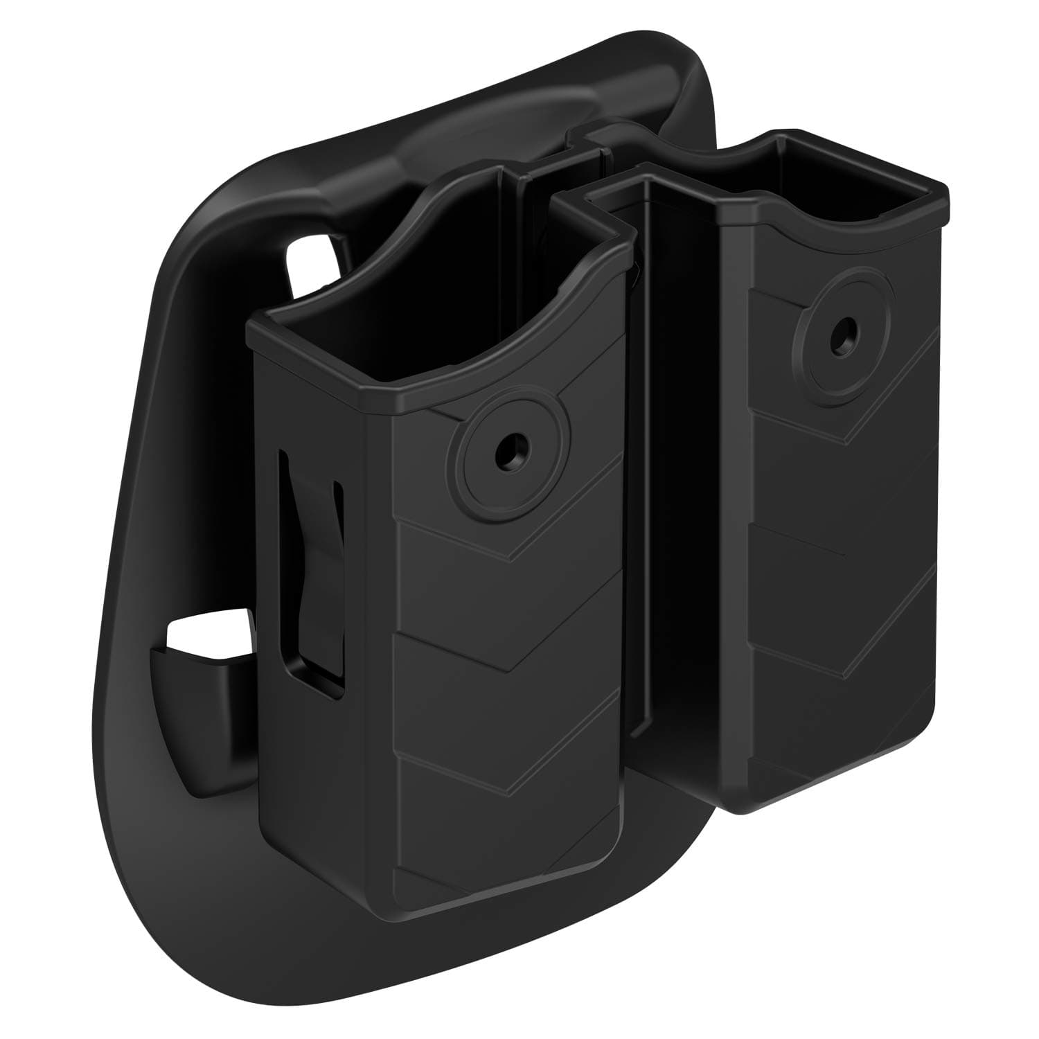 Universal Double Magazine Pouch - Dual Stack Mag Holster with Adjustable Retention for Glock, Sig Sauer, S&W, Beretta, Browning, Taurus, H&K, Springfield, Ruger Pistol Mags