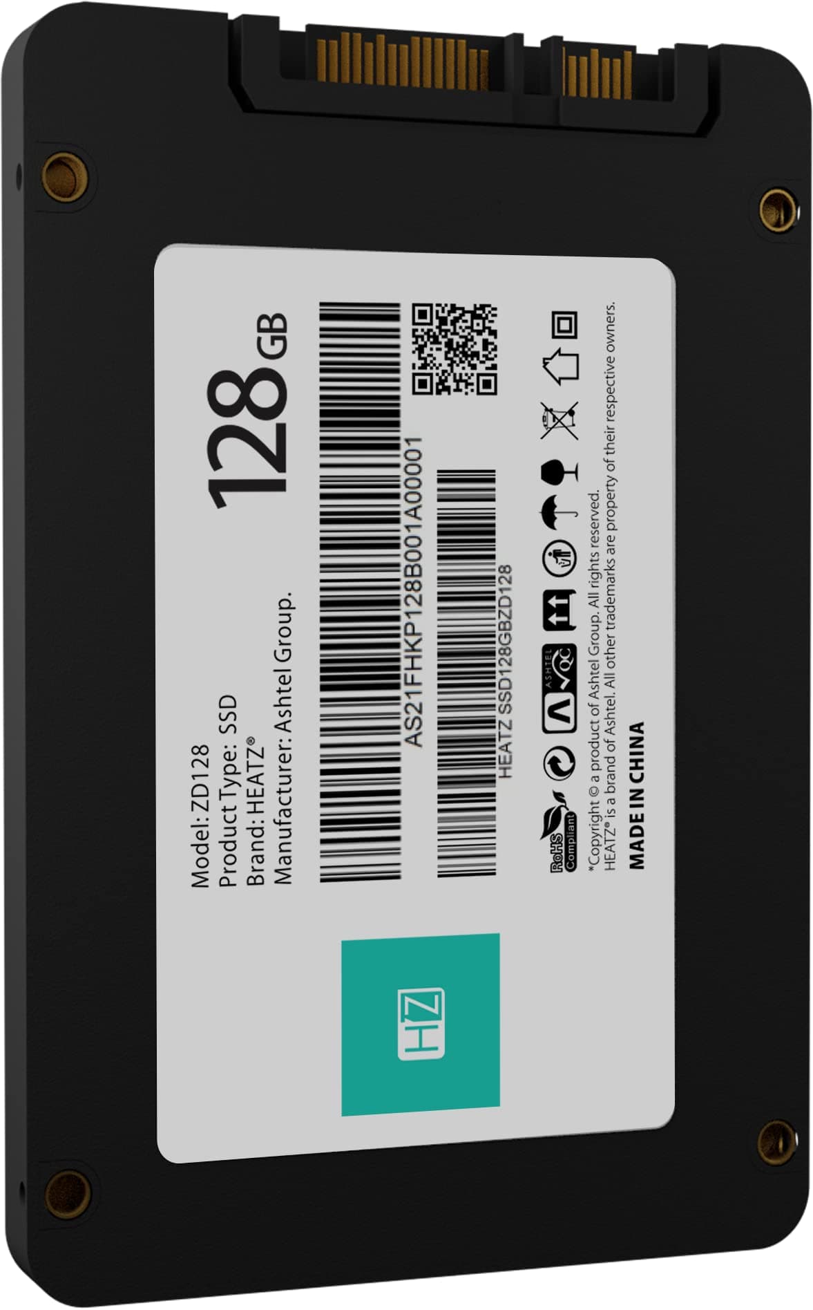 HEATZ SOLID STATE DRIVE SSD 128GB / 2.5'" SATA 6.0GB/S HIGH SPEED ZD 128/1Year Warranty